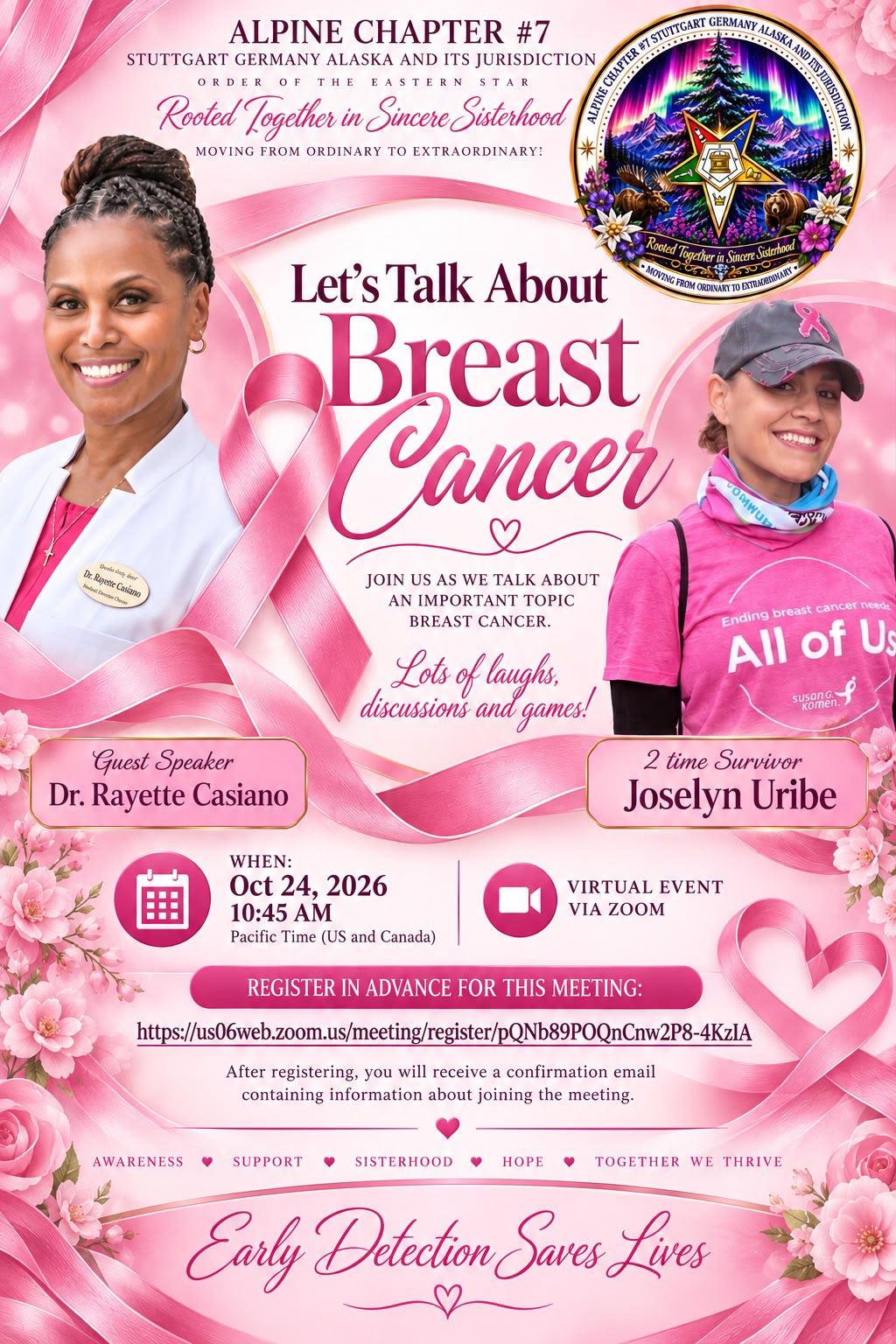 Let's Talk About Breast Cancer event flyer